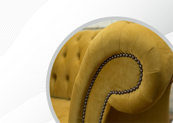 xxl pohovka Couch Chesterfield 225cm potahové pohovky 3-sedačka kůže textil textilie Nový