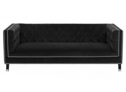 Luxus černá látka pohovka samet třímiestná židle nábytek hotel obývací pokoj praxe