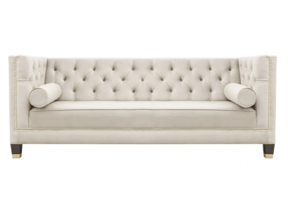 Luxus Beige Chesterfield Samt Třísedák Nábytek Hotel Obývací pokoj Praxe