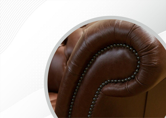 Chesterfield pohovka potahové pohovky Klasické kůže 3 místná pohovka hnědá.