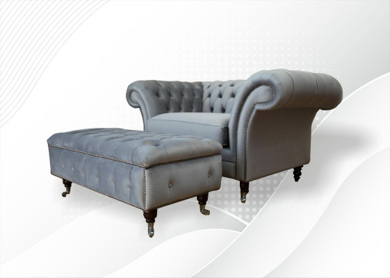 Design Chesterfield látková pohovka křeslo 1.5 Měkké pohovky Klub nové