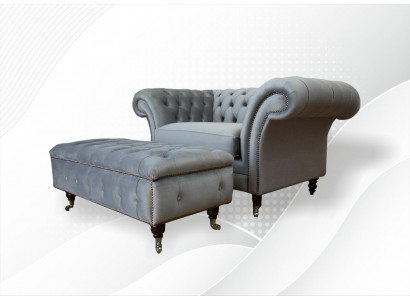 Design Chesterfield látková pohovka křeslo 1.5 Měkké pohovky Klub nové
