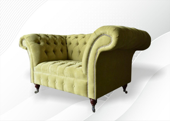 Chesterfield Sofa Couch Polster Garnitur 1,5 er Sofas Klassisch Einsitzer = Chesterfield pohovka gauč potah souprava 1,5 er sofás klasický jednosedák