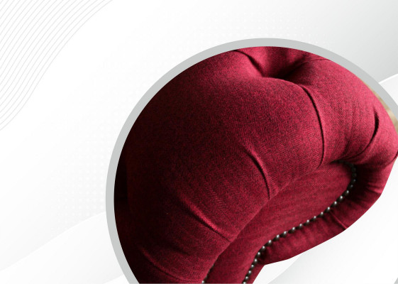 Třímístná sedací souprava Design textilní pohovka 3místná nábytek Chesterfield luxusní červené gauče