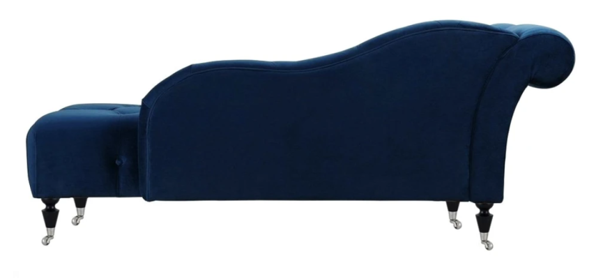 Elegantní lehátko Chesterfield s knoflíky sametová lenoška chaise longue.