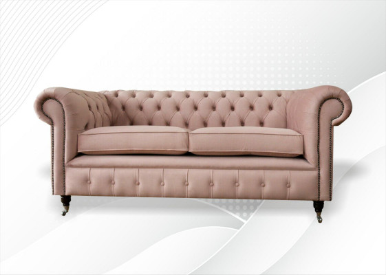 Design Pohovka s polstrováním 3 místná Chesterfield pohovka Pohovky Tkaninové látky