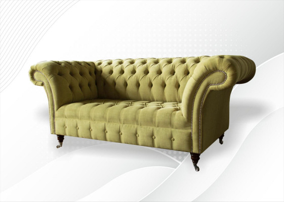 Sofa 2místná pohovka čalouněná pohovky Chesterfield obývací pokoj design textilie látka nová