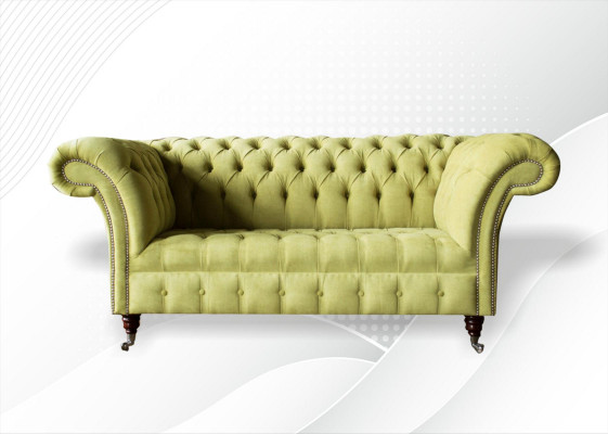 Sofa 2místná pohovka čalouněná pohovky Chesterfield obývací pokoj design textilie látka nová