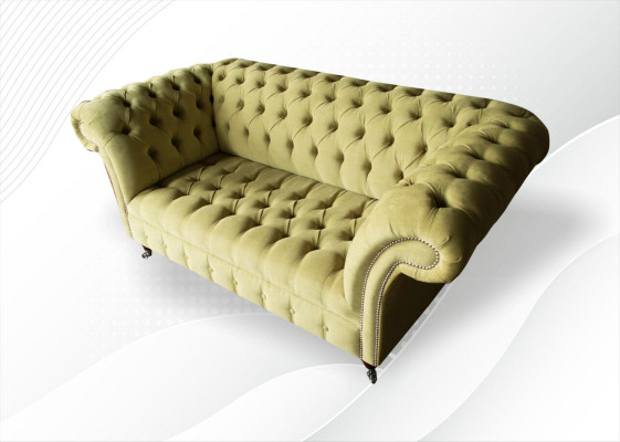 Sofa 2místná pohovka čalouněná pohovky Chesterfield obývací pokoj design textilie látka nová