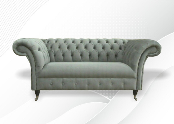 Chesterfield Sofa Čalouněné pohovky Klasická 2místná kožená látka Textil Nová