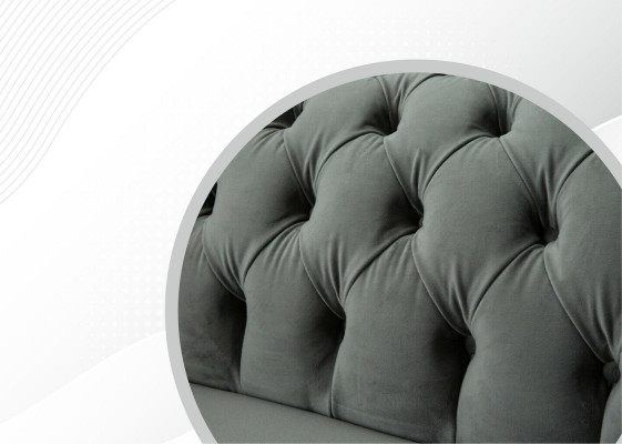 Chesterfield Sofa Čalouněné pohovky Klasická 2místná kožená látka Textil Nová