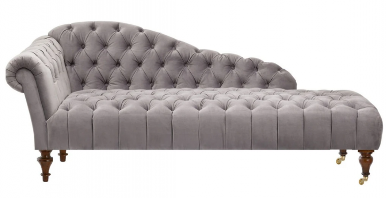 Chaiselongue Klasický nábytek Beige obývací pokoj Pohovka Látka Chesterfield
