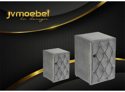 Moderní design 2x noční stolky Chesterfield textilní ložnice noční stolky nové