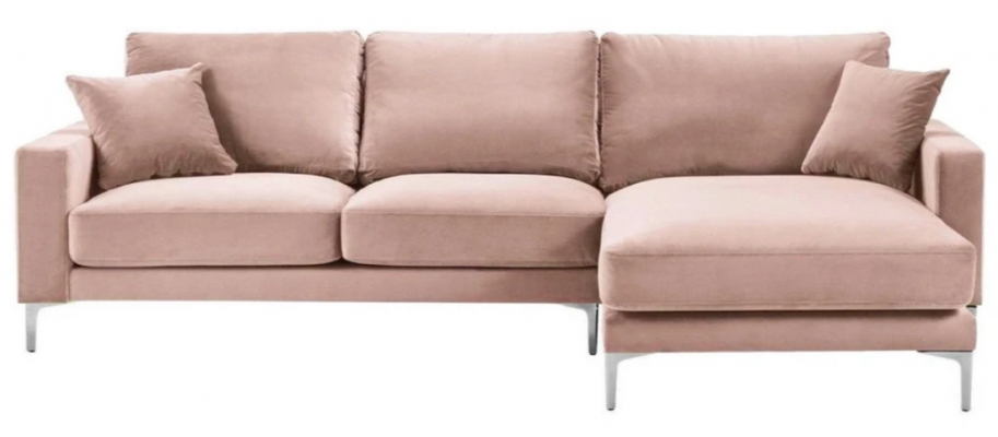 Růžová rohová sedací souprava látková designová pohovka čalouněná pohovka pohovky rohová sedací souprava nová