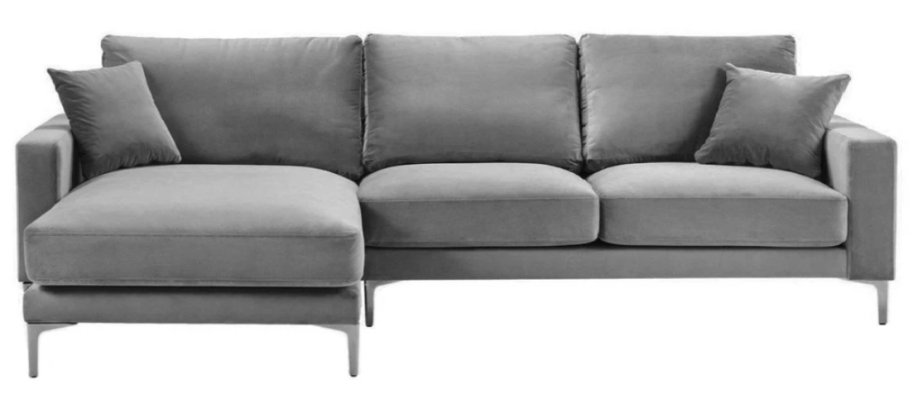 Ecksofa šedé XXL velké textilní Chesterfield sedačky Kreativní nábytek obývacího pokoje.