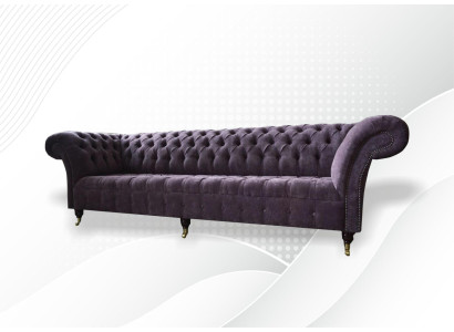 Couch Sofa 4 Sitzer Design Polster Modern Textil Stoff Chesterfield Sofas Neu  Pohovka 4-místná designová moderní čalouněná textilní látka Chesterfield Sofas Nový