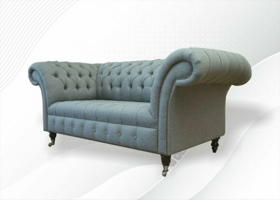 Chesterfield Sofa Pohovka Návrhář Potahový Materiál 2 Místný Souprava Pohovek Dvoumístný Nový