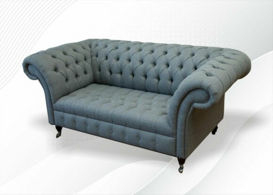 Chesterfield Sofa Pohovka Návrhář Potahový Materiál 2 Místný Souprava Pohovek Dvoumístný Nový