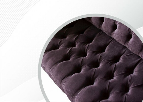 Chesterfield Sofa Pohovka Pohovky Klasický 2-Sedadlový Samet Dvousedadlový