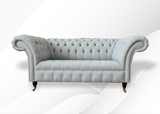 Chesterfield 2-místná sedací souprava do obývacího pokoje, pohovka, potah z textilu, nová