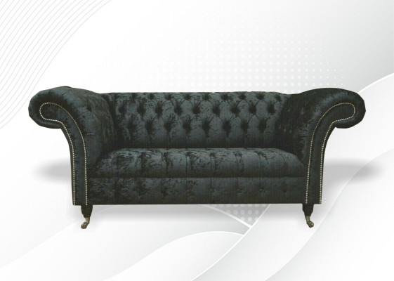 Chesterfield Samt klubová sedací souprava s dvěma sedadly, design textilní sedačky a pohovky.