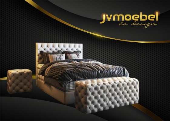 Postel 2x Noční stolek 3 kusy. Ložnice Sada Design Luxus Nábytek Moderní Postele Nový
