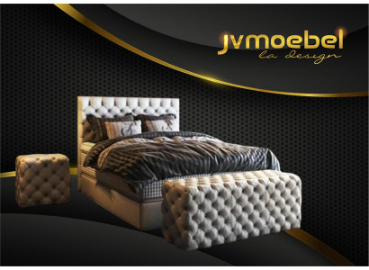 Postel 2x Noční stolek 3 kusy. Ložnice Sada Design Luxus Nábytek Moderní Postele Nový