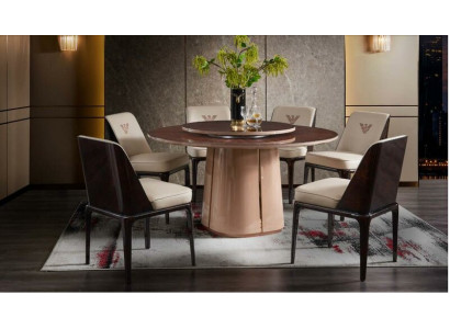 Kůže luxus Beige skupina židle moderní design nábytek jídelna dřevo 6 židlí