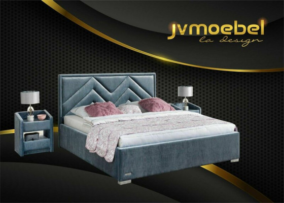 Komplettes Schlafzimmer Set Bett 2x Nachttisch 3 tlg. Sets Designer Luxus Betten