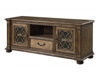 Stojací komoda s šuplíky a skleněnými dvířky pro obývací pokoj, dřevěná. Buffetschrank Anrichte Neu.