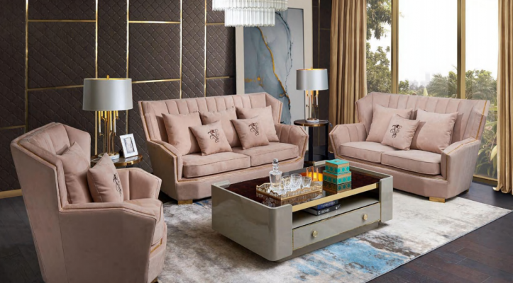 Polstrové pohovky Moderní luxusní sestava 3+2+1 sedaček Designová pohovka Nová