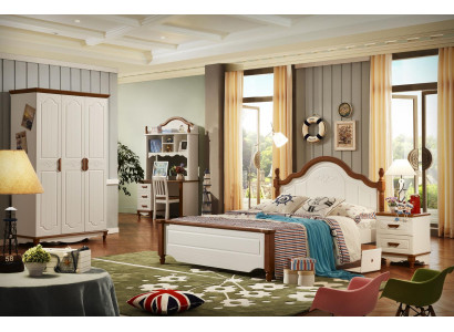 Kompletní set postel noční stolek šatní skříň designérský nábytek ložnice Nový 5 kusů