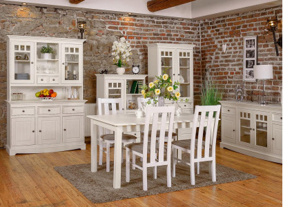 Jídelní prostor Design Nábytek Venkovský Dům Skupina židlí Stůl+4xŽidle 5dílná Sada Garnitur