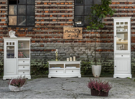 Obývací pokoj Set Vitrine Knihovna Komoda Obývací stěny Komody Design 3dílný. Nový