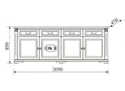 Klasická komoda skříň sideboard masivní nábytek koloniální nový OK8