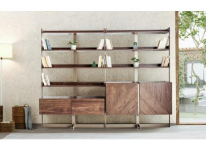 Moderní vitrína Nábytek do obývacího pokoje Regál Regál ze dřeva Nábytek Hnědé Regály