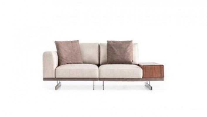 Beige moderní dvousedadlová luxusní pohovka pro obývací pokoj z látky.