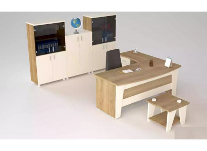 Kancelářský nábytek, rohový psací stůl, stůl, konferenční stolek, 3x archivní skříňky, 6ks.