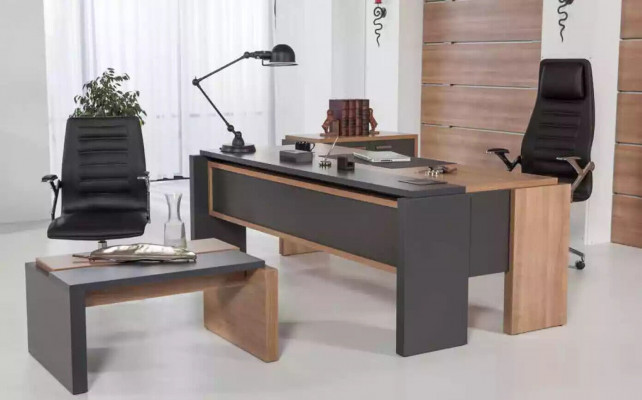 Luxus psací stůl dřevěný design kancelářský nábytek 206x102cm