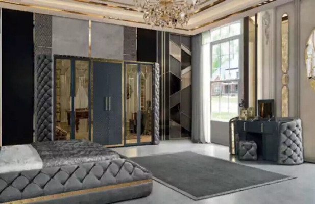 Šatní skříň Chesterfield Designer Polstrované skříně 315cm