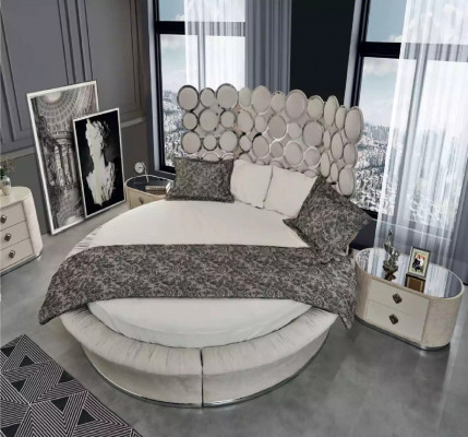 Ložnice - moderní postel + 2 noční stolky + toaletní stůl + zrcadlo, nový.