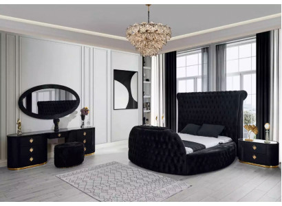 Moderní Chesterfield postel v luxusní černé barvě