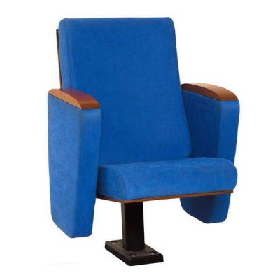 Křeslo Art Deco Křeslo Sedací souprava 1 místná pro divadlo Design Luxus Modrá Textilie