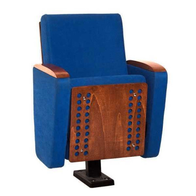 Křeslo Art Deco Křeslo Sedací souprava 1 místná pro divadlo Design Luxus Modrá Textilie