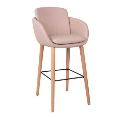 Barový židle Barový židle Beige Faux Leather Design Barové židle Bar Hocker židle Hocker