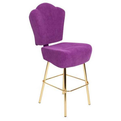 Moderní fialová židle Designový barový stojan Textilní stylový luxusní nábytek Stolička.