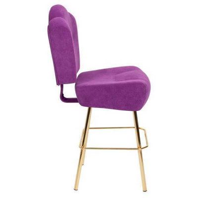 Moderní fialová židle Designový barový stojan Textilní stylový luxusní nábytek Stolička.