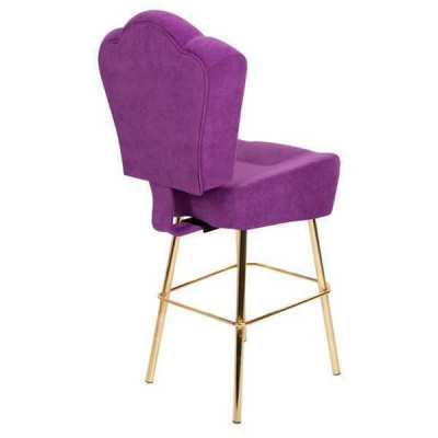 Moderní fialová židle Designový barový stojan Textilní stylový luxusní nábytek Stolička.