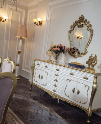 Sideboard Kommoden Anrichte Möbel Schrank Garnitur Set 2tlg Kommode Spiegel Neu  Sideboard Komody skříň nábytek skříňka souprava sada 2 dílná komoda zrcadlo Nový