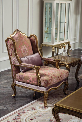 Luxusní nábytek Design křeslo Design jednosed Textil obývací pokoj Classic